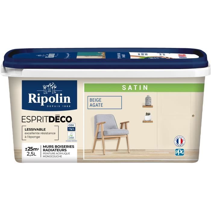 Ripolin Esprit Déco Multi-Supports Paint - Agate Beige - Satin Finish - 2.5 L