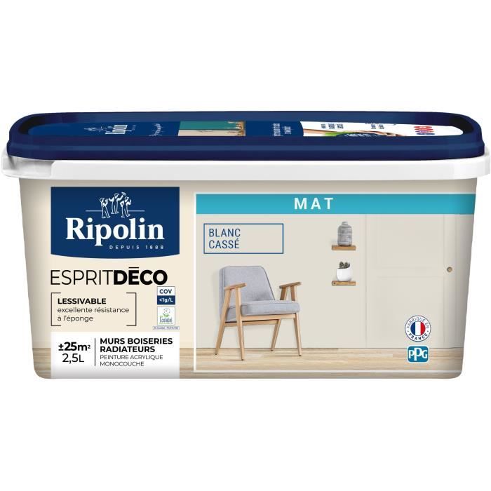 RIPOLIN Multi-Surface Decorative Paint Matte Off-White 2.5 L