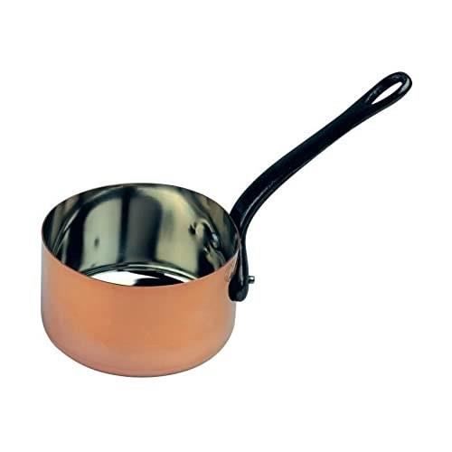 BAUMALU Copper Saucepan - 12 cm - Solid Copper - Tin-plated Interior - Cast Iron Handle