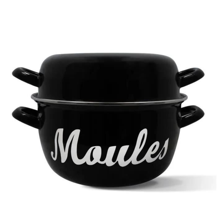 MENASTYL Mussel Pot - Enameled Steel - Black - 24 cm - 3645564