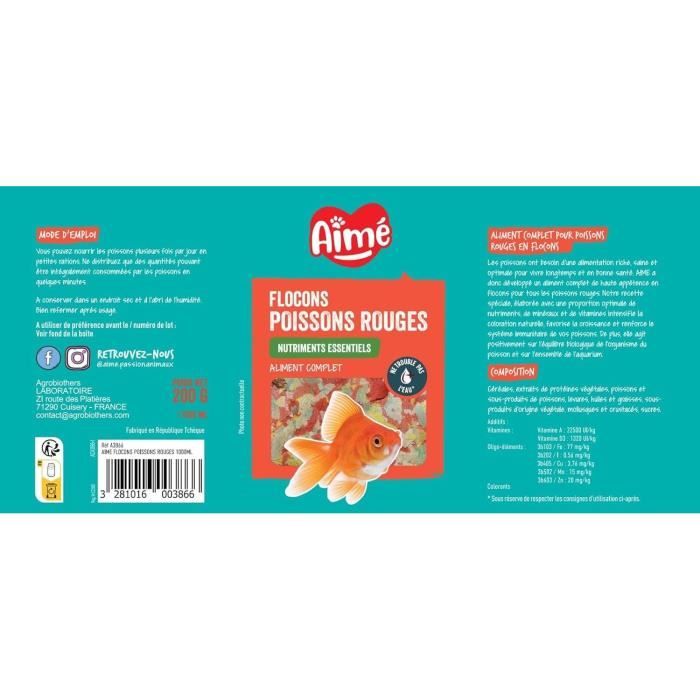 AIME Fish Food - Goldfish Flakes - 1000 ml