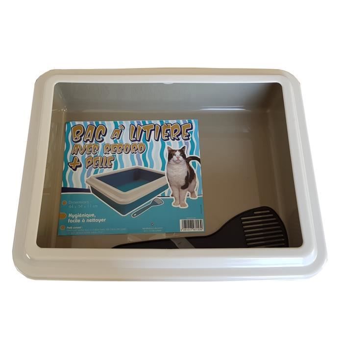 AIME Litter Box with Rim + Scoop - Taupe - 44 x 34 x 11 cm