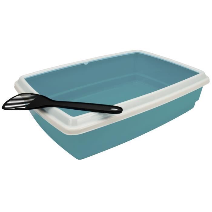AIME Litter Box with Rim 54 x 40 x 14 cm + Scoop - For Cats