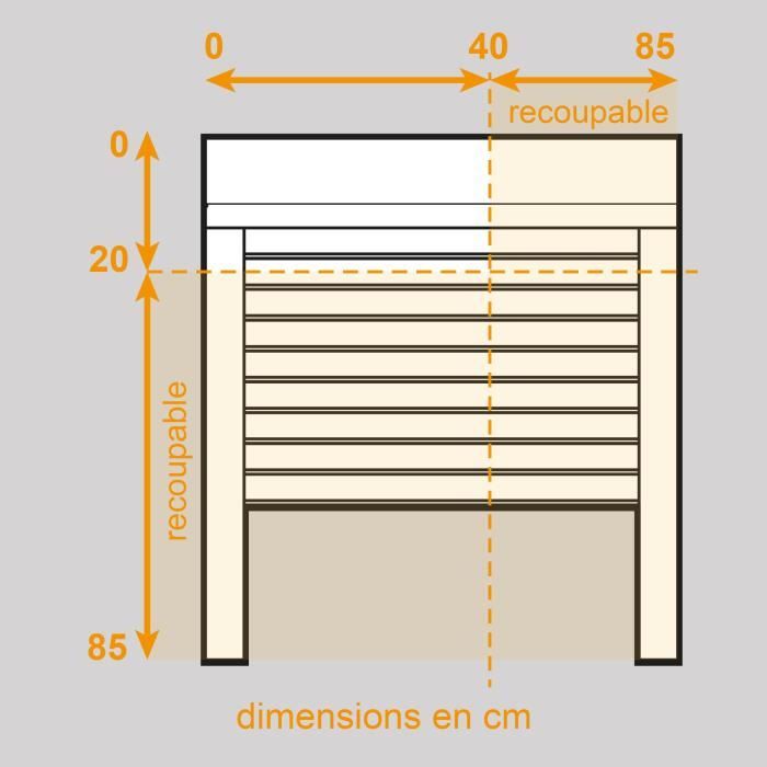 Aluminum Roller Shutter - 120 cm x 100 cm - Wired Electric - White