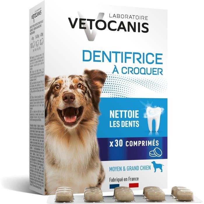 VETOCANIS Chewable Tartar-Control Toothpaste - For Dogs - 30 Tablets