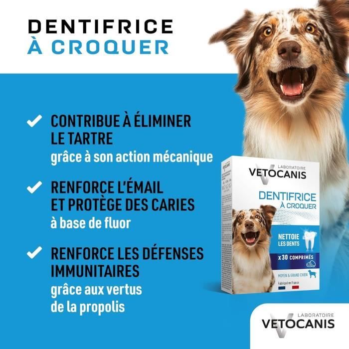 VETOCANIS Chewable Tartar-Control Toothpaste - For Dogs - 30 Tablets