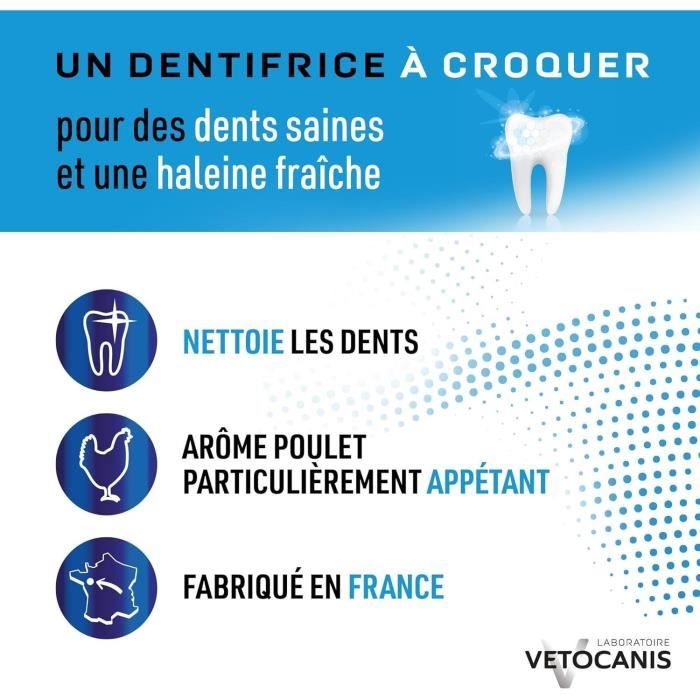 VETOCANIS Chewable Tartar-Control Toothpaste - For Dogs - 30 Tablets