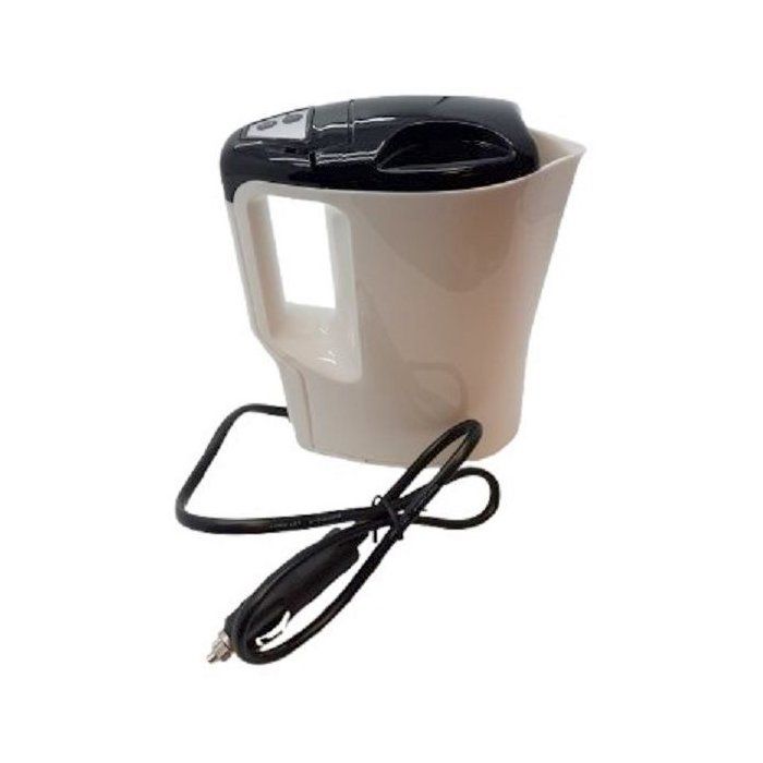 HTC EQUIPEMENTS 24V Electric Kettle - 1 L - 250W - White Body - Black Lid