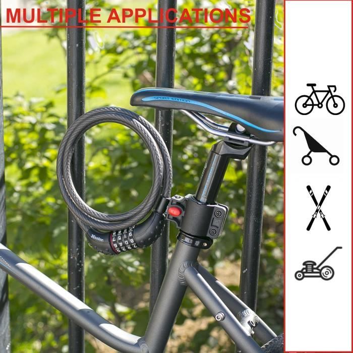 MASTER LOCK Bicycle Lock - Steel Twisted Cable, 1.8 m - 8120EURDPRO