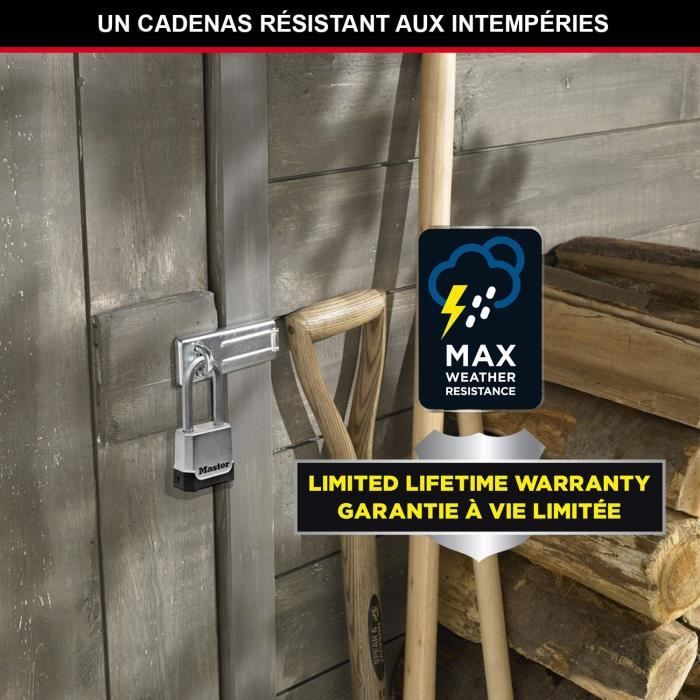 MASTER LOCK High Security Padlock - M176EURDLH - Zinc - XL Shackle - Outdoor