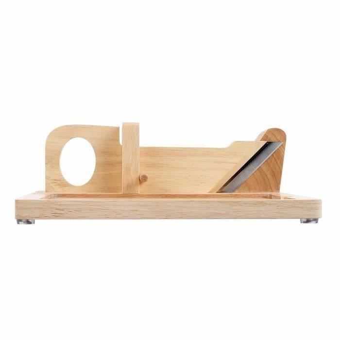 LIVOO Sausage Guillotine - Rubberwood with Slate Base - Stainless Steel Blade - Safety MEC127