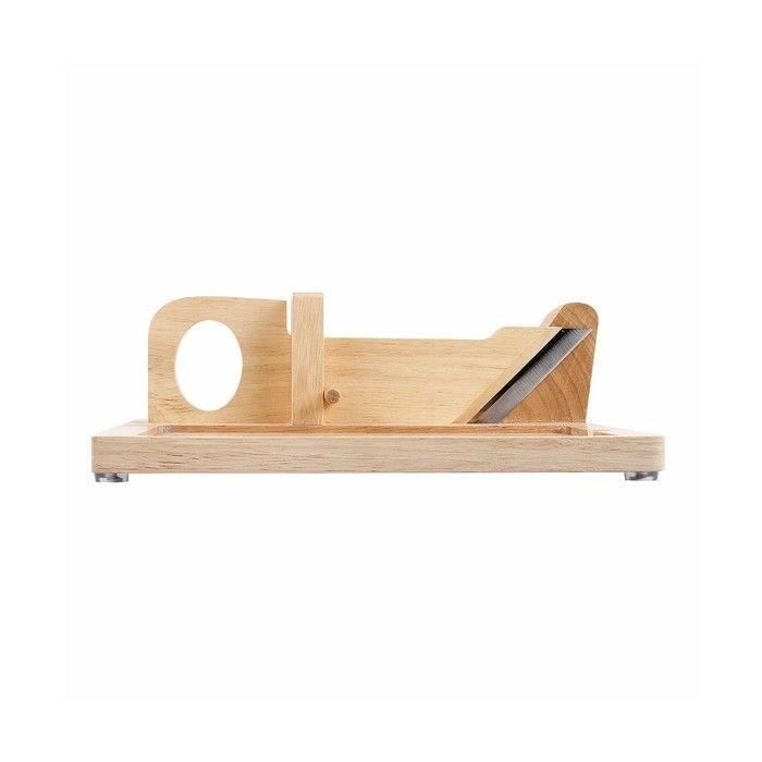 LIVOO Sausage Guillotine - Rubberwood with Slate Base - Stainless Steel Blade - Safety MEC127
