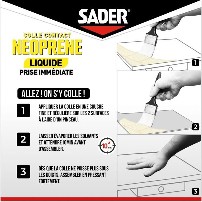 SADER Extra Strong Liquid Neoprene Contact Adhesive - All Materials - Immediate Bond - 750 ml Box