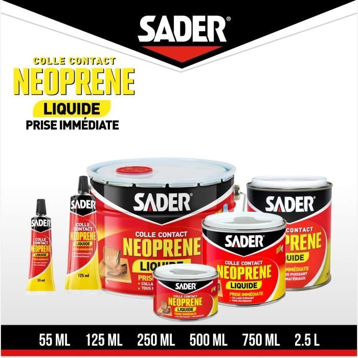 SADER Extra Strong Liquid Neoprene Contact Adhesive - All Materials - Immediate Bond - 750 ml Box