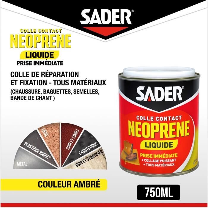 SADER Extra Strong Liquid Neoprene Contact Adhesive - All Materials - Immediate Bond - 750 ml Box