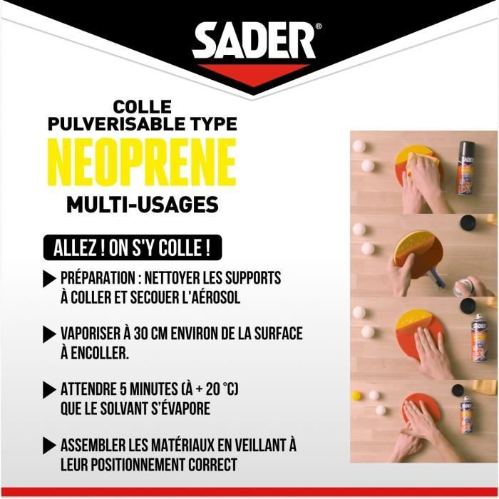 SADER Multi-Purpose Neoprene Spray Adhesive - Extra Strong - All Materials - Instant Bond - 500 ml Can