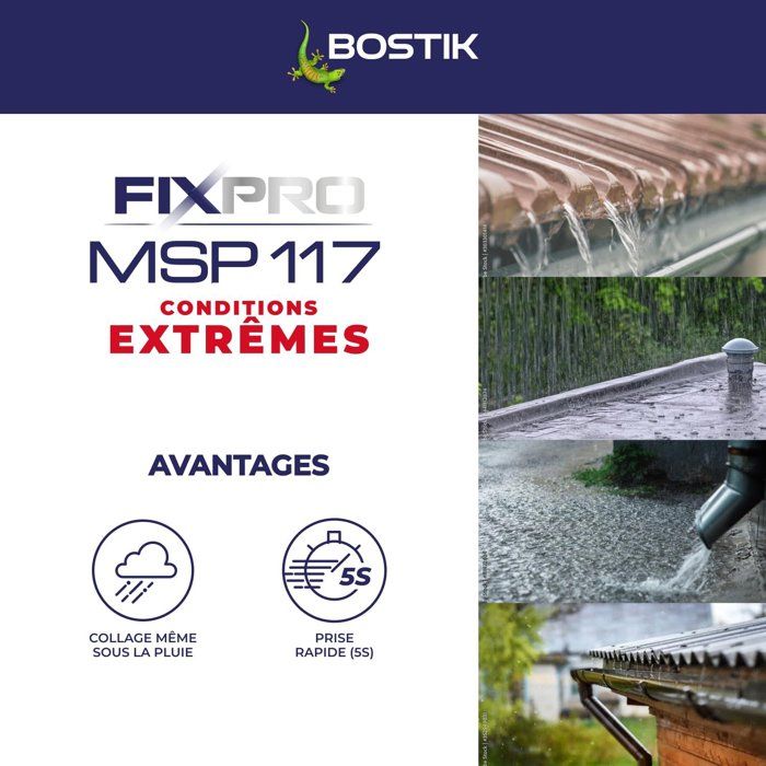 BOSTIK Fixpro MSP 117 Sealant Adhesive - 290 ml Cartridge - Extreme Conditions - White