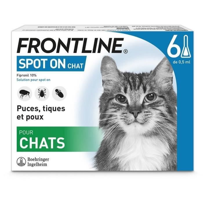 Frontline Spot On for Cats - Flea and Tick Treatment - 6 Pipettes