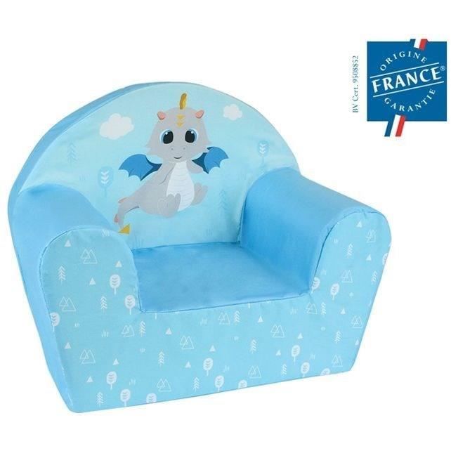 LEON THE DRAGON Children's Club Chair - Lightweight Foam, Removable Cover, H.42 x W.52 x D.33 cm