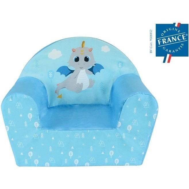 LEON THE DRAGON Children's Club Chair - Lightweight Foam, Removable Cover, H.42 x W.52 x D.33 cm