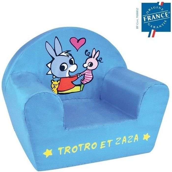 TROTRO Children's Club Chair - FUN HOUSE - Indoor - Blue - H42 x W52 x D33 cm