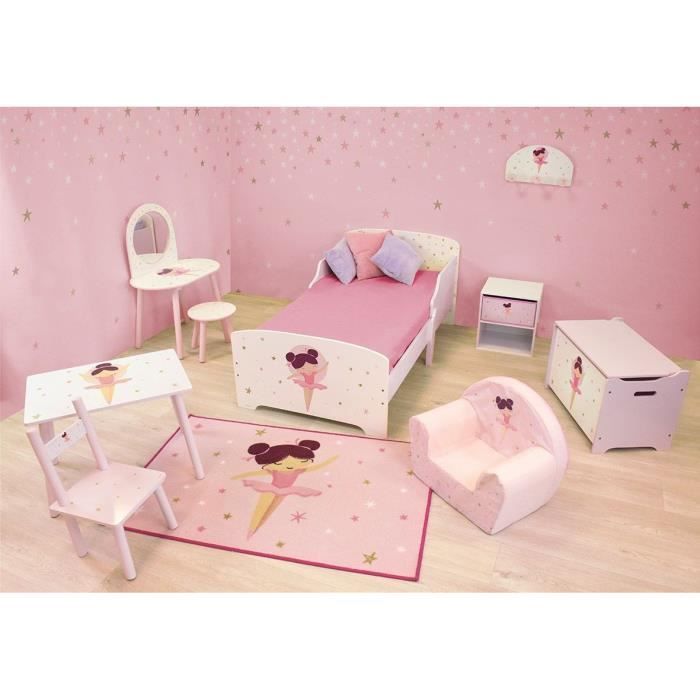 Tapis - FUN HOUSE - Danseuse Ballerine - 120 x 80 cm - Rose - Rectangulaire - Enfant
