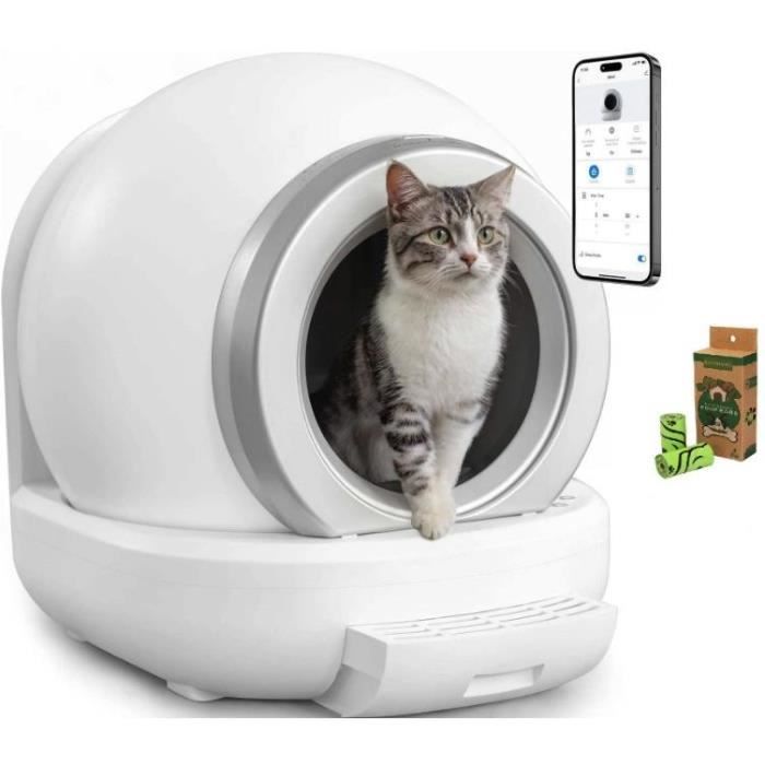 KITTY Self-Cleaning Cat Litter Box 65 L - APP Connectivity - 57 x 50 x 53 cm