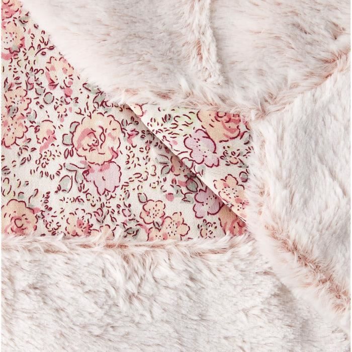 DOMIVA Children's Blanket - Liberty Print & Faux Fur - 75 x 100 cm - Pink