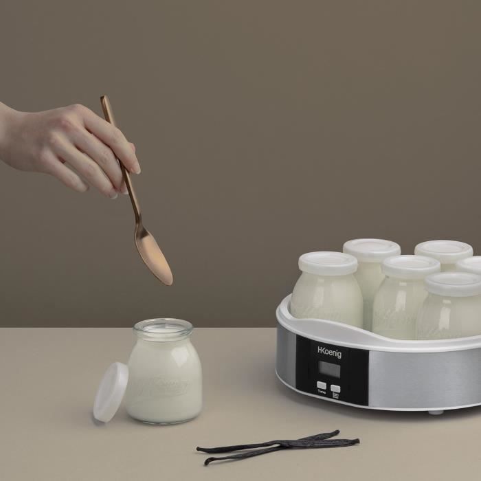 HKoeNIG Yogurt Maker - ELY70 - 7 x 160 ml Jars - Programmable 15 Hours - 15W