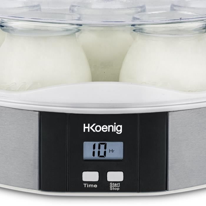 HKoeNIG Yogurt Maker - ELY70 - 7 x 160 ml Jars - Programmable 15 Hours - 15W