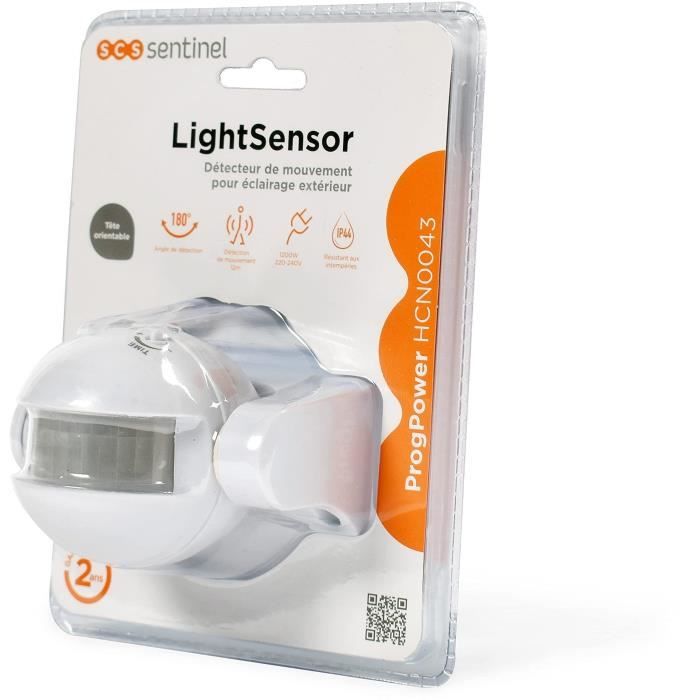 SCS SENTINEL Outdoor Motion Detector - LightSensor - 12 m Range - 180° Angle