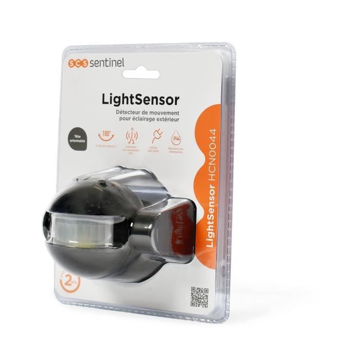 SCS SENTINEL LightSensor Outdoor Motion Detector - 12 m Range - 180° Angle
