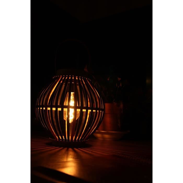 Olivie Bamboo Solar Lamp - Black - 6 Hour Battery Life - 40 Lumens