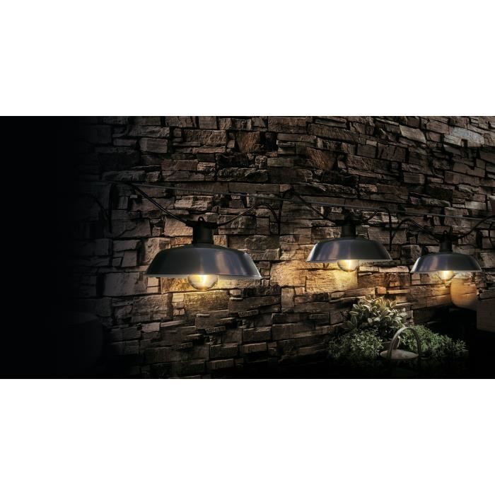 Solar string lights - Rio Vintage - 7.50 m - Grey