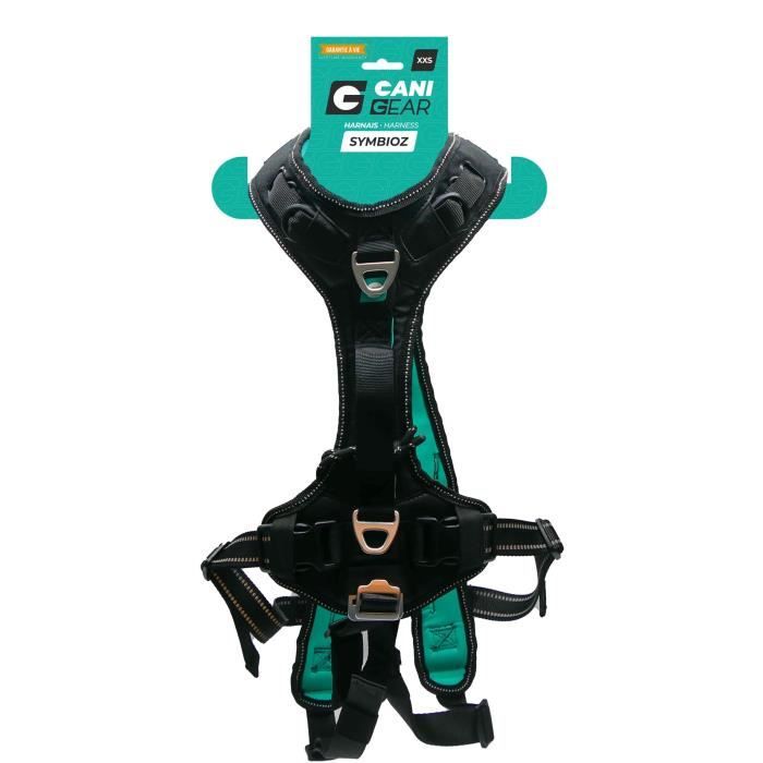 SYMBIOZ Dog Harness XXS Black/Blue for Free Movement