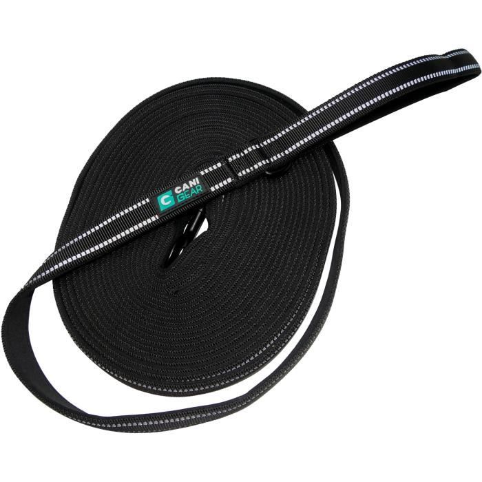 CANI GEAR Dog Leash - 10 m - Soft Neoprene with Handle - Black