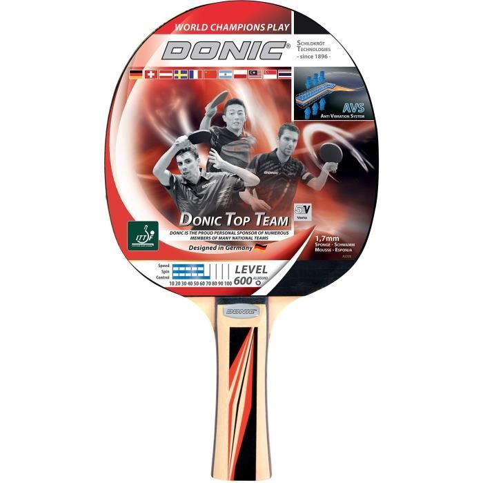 SCHILDKRÖT Table Tennis Racket - TOP TEAMS 600 AVS - Quality Wood + ITTF Rubber