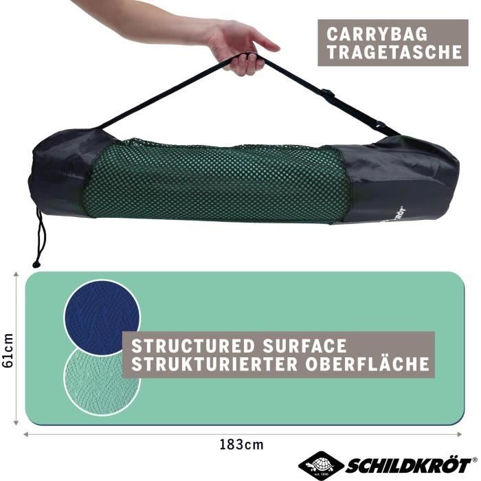 SCHILDKRÖT Yoga Mat - 180 x 61 cm - 4 mm - Bag Included - Green/ Blue