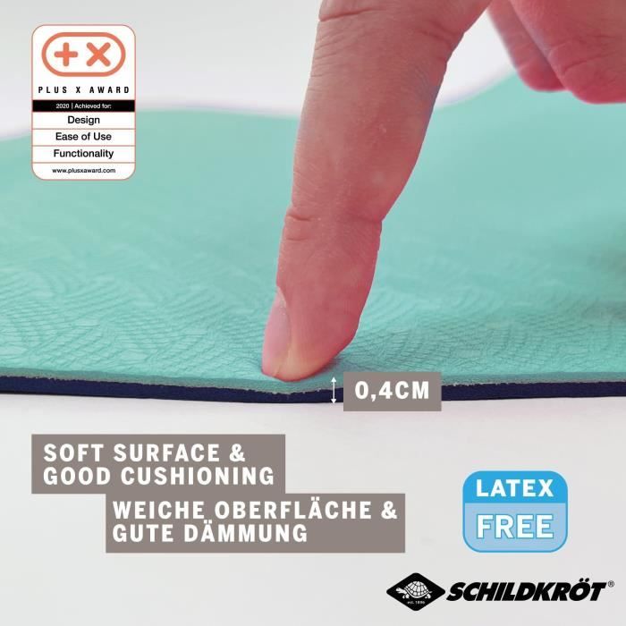 SCHILDKRÖT Yoga Mat - 180 x 61 cm - 4 mm - Bag Included - Green/ Blue