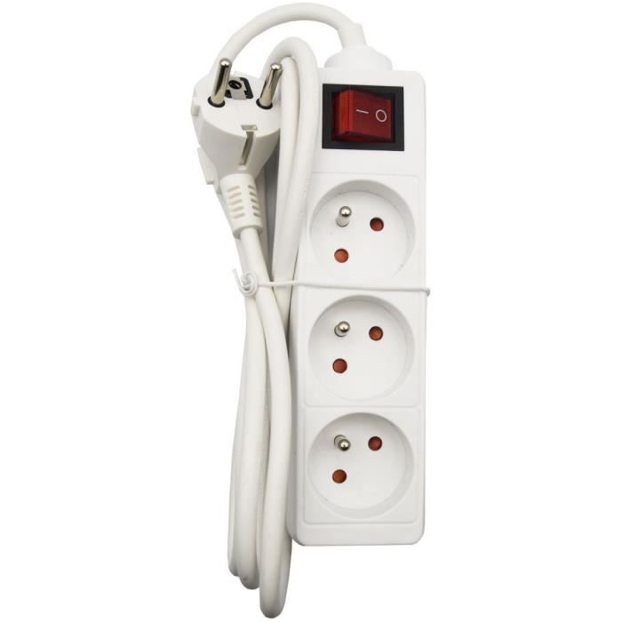 GAO Household Power Strip - 3 Sockets 2P+E - With Switch - NF Compliant