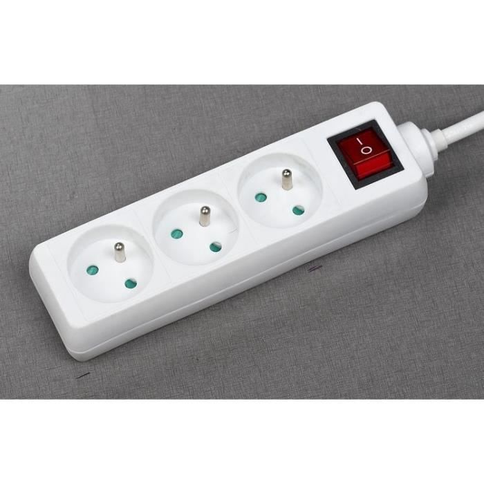 GAO Household Power Strip - 3 Sockets 2P+E - With Switch - NF Compliant