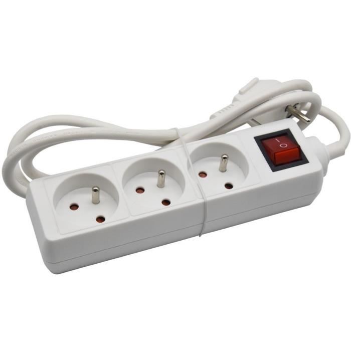 GAO Household Power Strip - 3 Sockets 2P+E - With Switch - NF Compliant