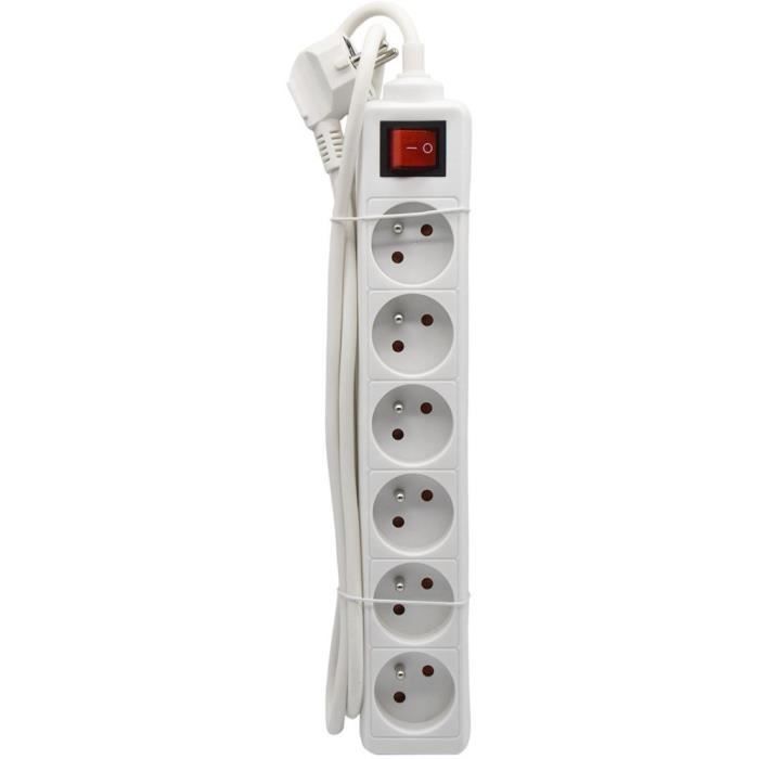 GAO Household Power Strip - 6 Sockets - With Switch, 1.4 m Cable, Child Protection