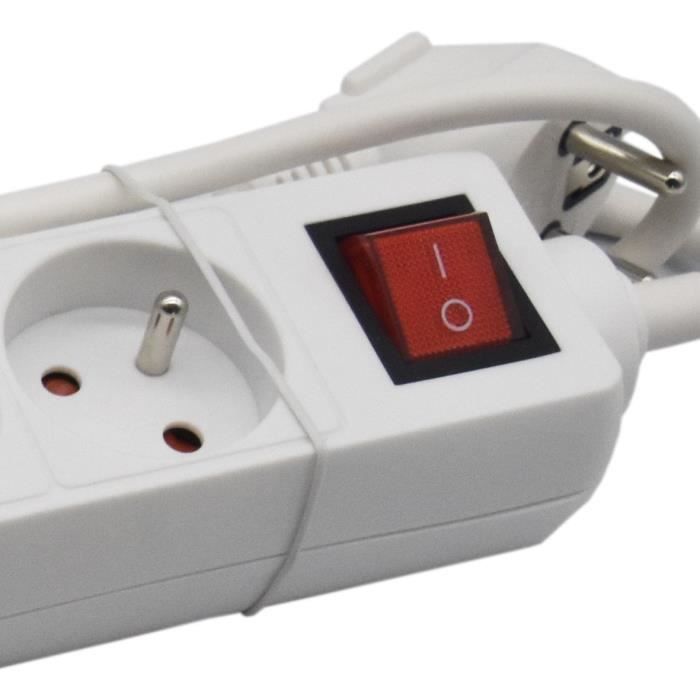 GAO Household Power Strip - 6 Sockets - With Switch, 1.4 m Cable, Child Protection