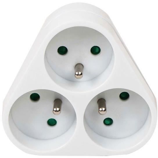 GAO Triple Power Strip - 3x16A - White, NF Compliant