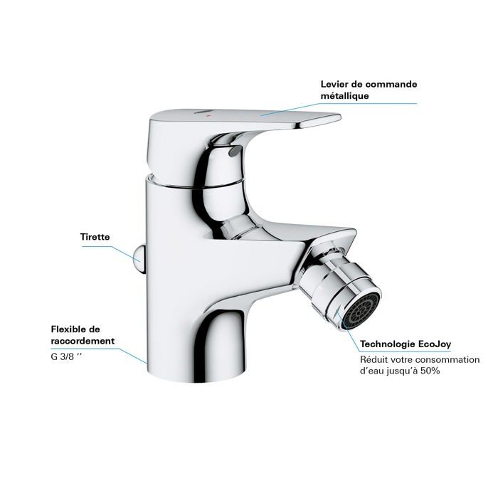 GROHE Start Flow Single-Lever Bidet Mixer Tap - Chrome - 46 mm Spout Height