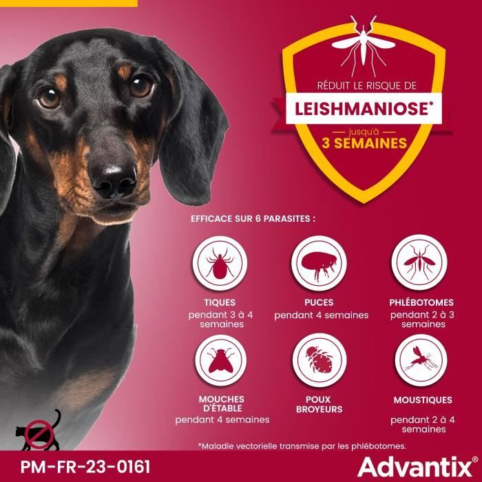 Advantix Dog Flea and Tick Repellent Solution 1.5-4 kg - 4 Pipettes