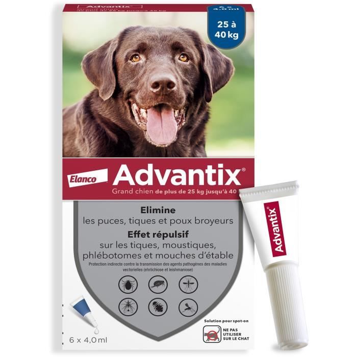 ADVANTIX Dog Parasite Control Solution 25-40 kg - 6 Pipettes