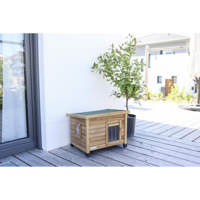 KERBL Rustica Cat House - Wood - 57x42x45cm - For Medium Cats