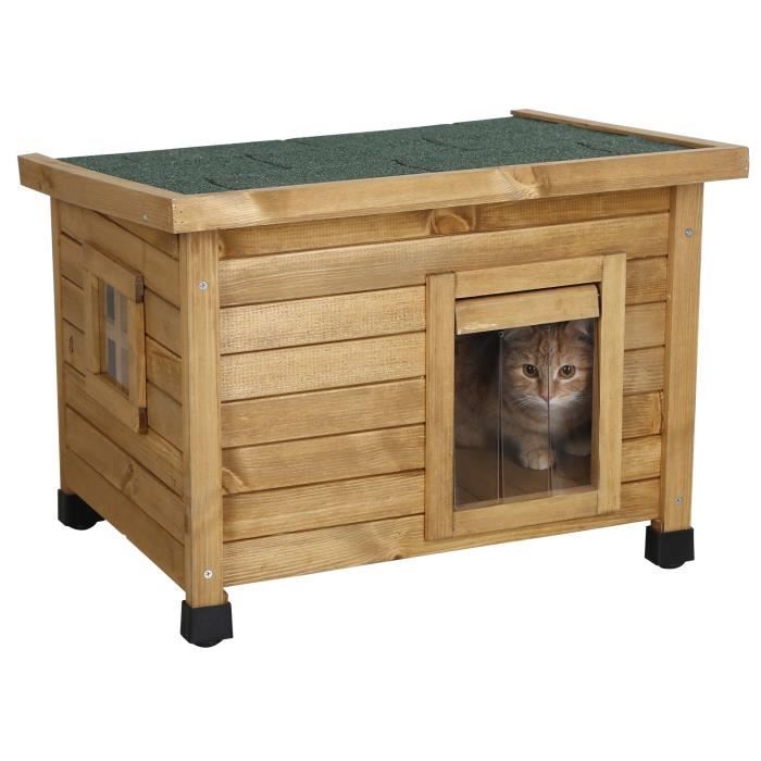 KERBL Rustica Cat House - Wood - 57x42x45cm - For Medium Cats